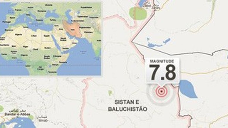 Terremoto de 7,8 graus atinge o Irã e é sentido em outras partes da Ásia