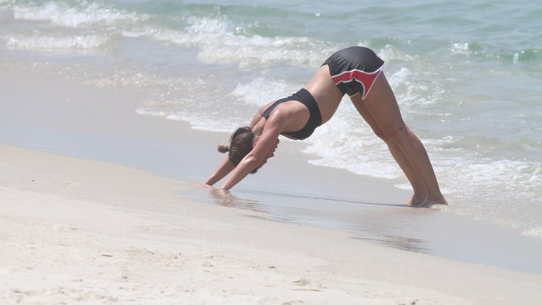 Juliana Didone se exercita na Barra