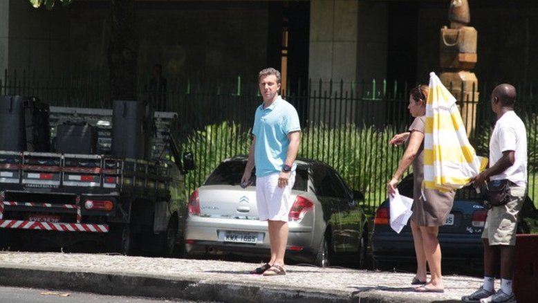 Luciano Huck gravando