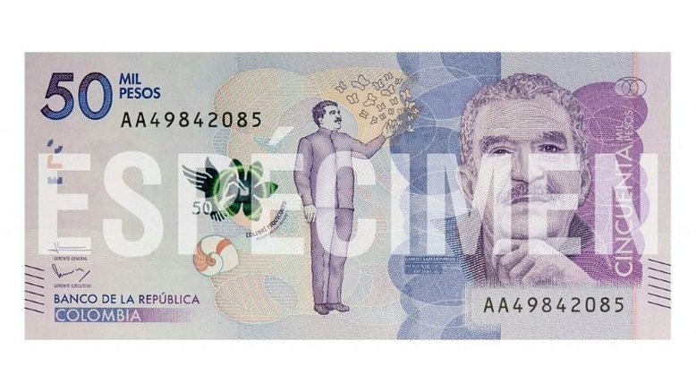 Colômbia homenageia Gabriel García Márquez em nota de 50 mil pesos