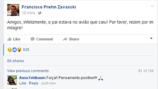 Filho do ministro Teori Zavascki: "Rezem por um milagre"