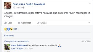 Filho do ministro Teori Zavascki: "Rezem por um milagre"