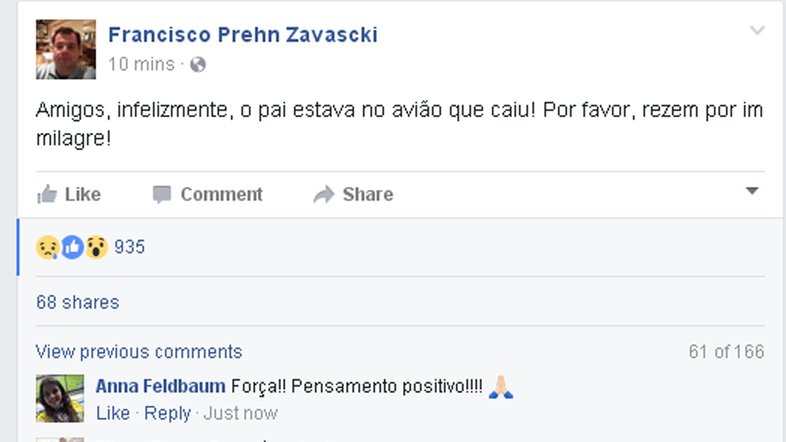 Filho do ministro Teori Zavascki: "Rezem por um milagre"