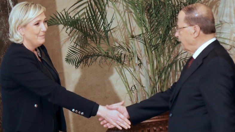 Líder da extrema direita francesa se reúne com presidente do Líbano