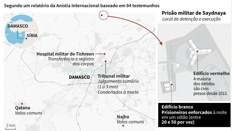 Síria desmente relatório da AI sobre enforcamentos