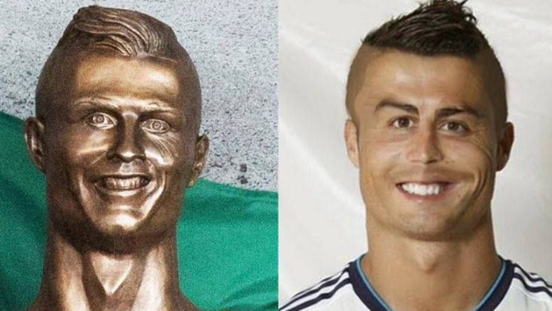 Escultura de Cristiano Ronaldo em aeroporto vira meme na web