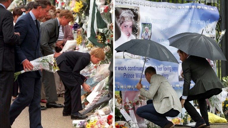 Príncipes William e Harry prestam homenagem sóbria a Diana