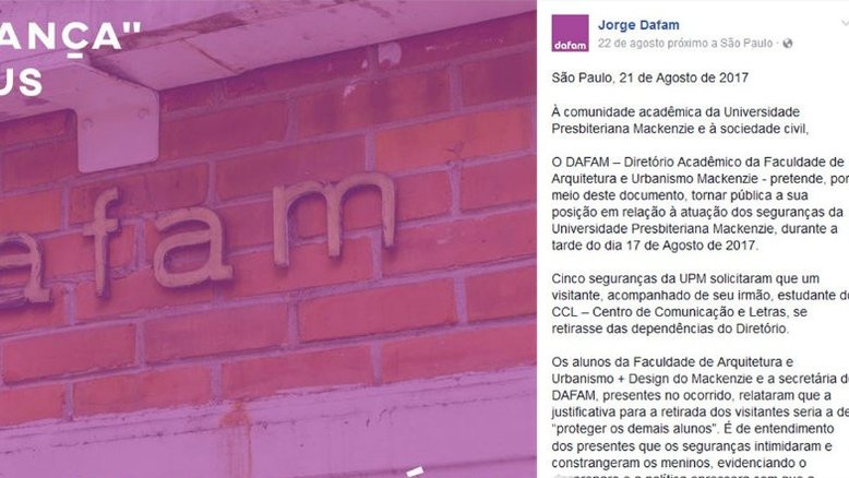 Estudantes do Mackenzie denunciam caso de racismo na universidade