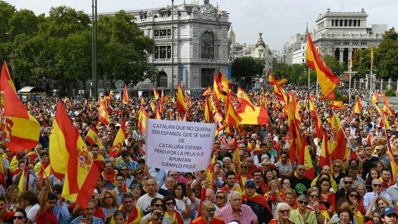 Manifestações na Espanha contra referendo de independência catalão
