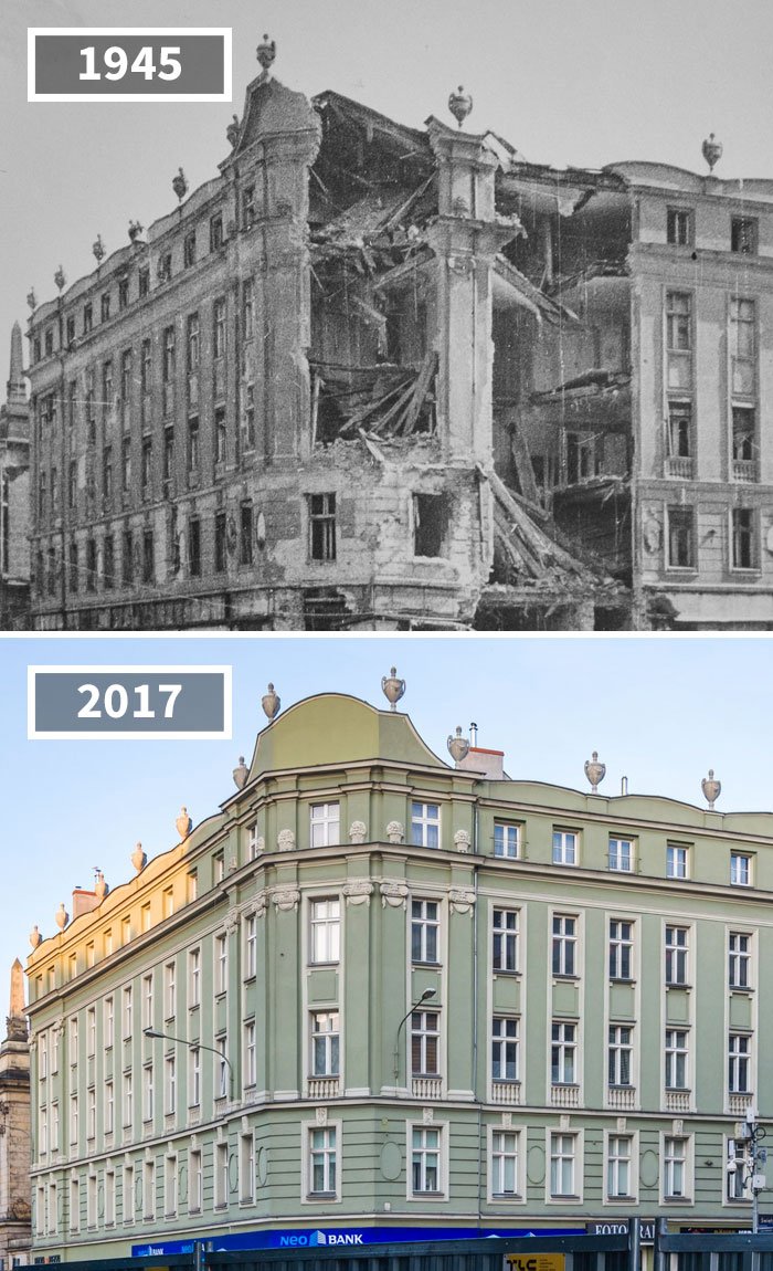 Fotos mostram antes e depois de locais históricos