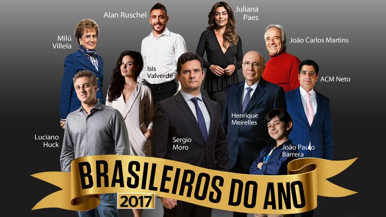 Revista ISTOÉ premia hoje os Brasileiros do Ano de 2017