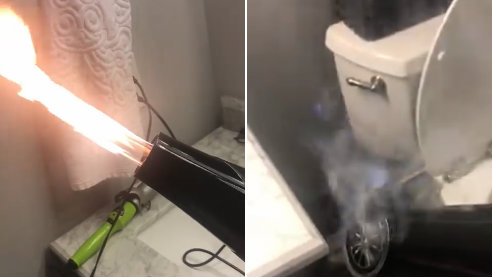 Vídeo: Secador de cabelo explode e cliente fica em chamas - RIC Mais