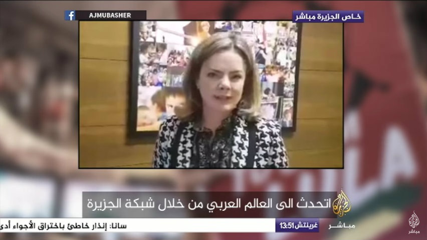 Em vídeo à rede Al Jazeera, Gleisi pede apoio por liberdade de Lula