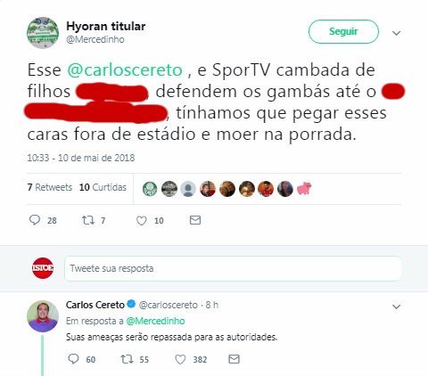 Comentarista do SporTV sofre ameaça e afirma que fará denúncia