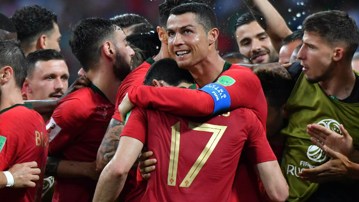 Com show de Cristiano Ronaldo, Portugal e Espanha empatam em 3 a 3