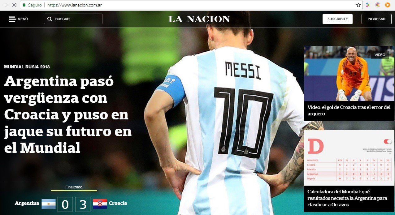 'Um papelão mundial': veja a repercussão da derrota da Argentina