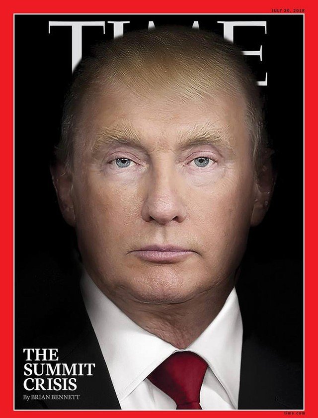 Trump e Putin são 'mesclados' em capa da revista 'Time' 4 Trump e Putin são 'mesclados' em capa da revista 'Time'