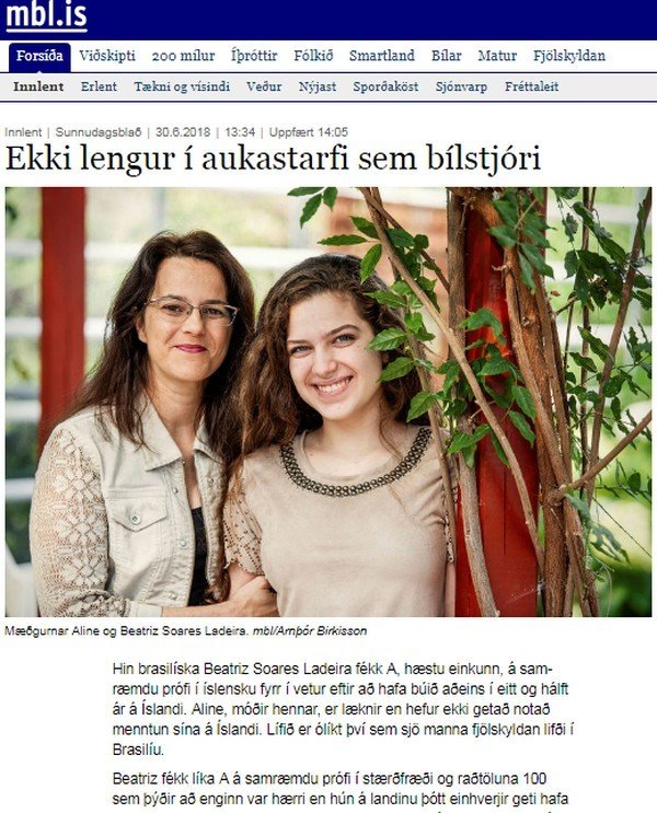 Brasileira de 15 anos tira nota máxima em prova na Islândia