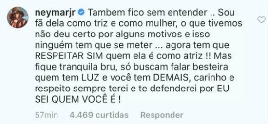 Neymar sai em defesa de Marquezine após críticas: "Sei quem você é" 4 Neymar sai em defesa de Marquezine após críticas: "Sei quem você é"