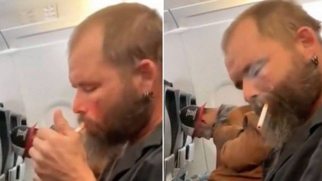 Vídeo: Homem acende cigarro em voo e é preso nos EUA