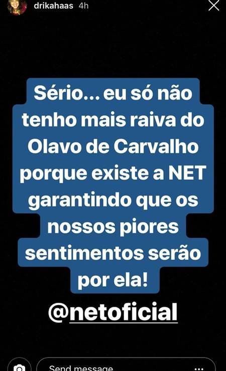 No Instagram, filha de Villas Bôas cobra Bolsonaro sobre Olavo