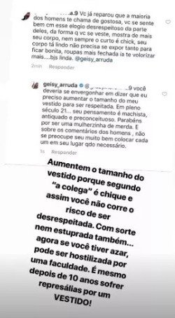 Geisy Arruda se irrita com comentário machista de seguidora sobre vestido curto 4 Geisy Arruda se irrita com comentário machista de seguidora sobre vestido curto