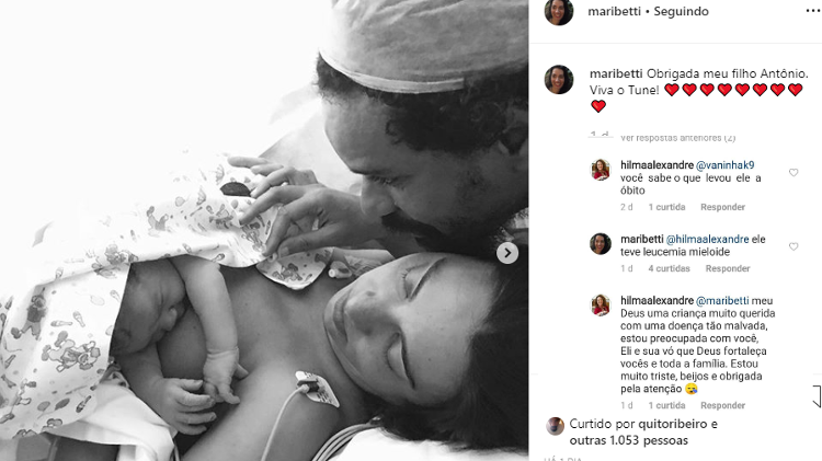 Morre neto de 1 ano de Paulo Betti e Eliane Giardini, vítima de leucemia