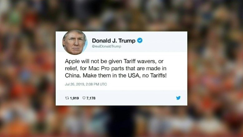 Apple pagará tarifas por computadores fabricados na China, alerta Trump