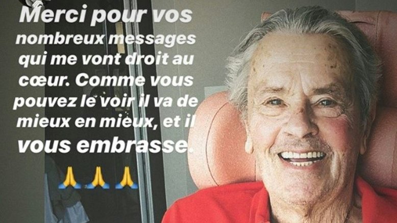 Ator francês Alain Delon está "cada vez melhor", afirma seu filho