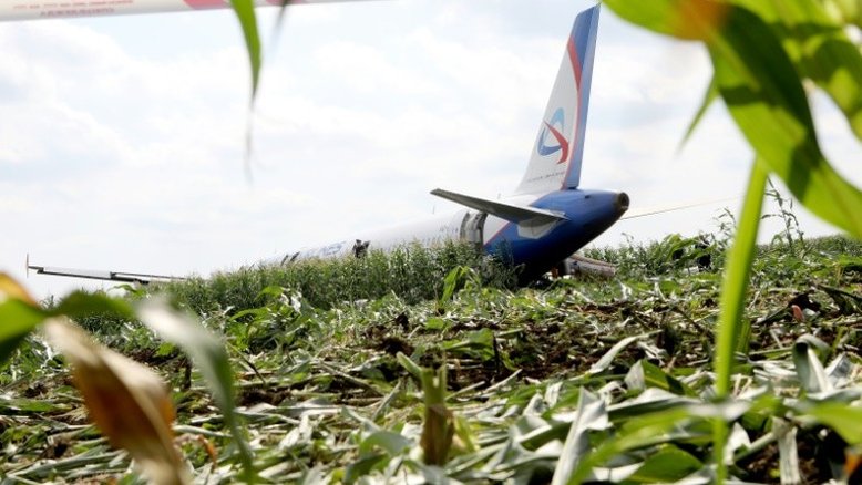 Avião faz pouso de emergência em milharal na Rússia e pilotos viram heróis