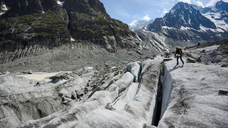 O esplendor acinzentado do Mar de Gelo no Mont Blanc