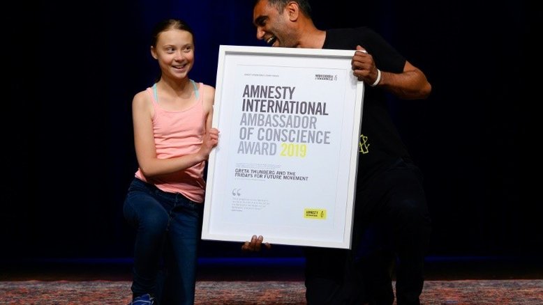 Greta Thunberg ganha prêmio da Anistia Internacional