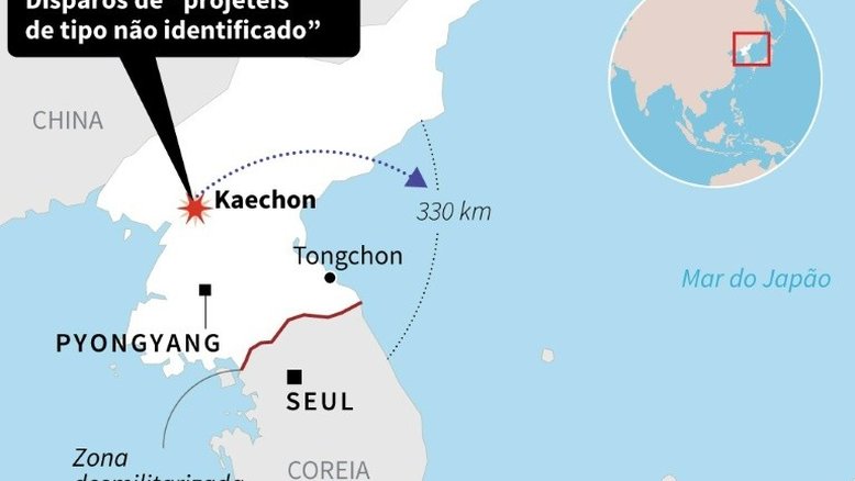 Coreia do Norte testa lançador múltiplo de foguetes