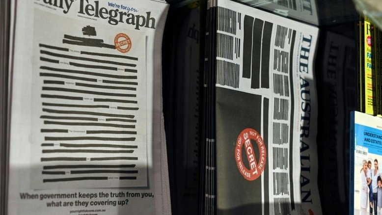 Jornais australianos protestam contra a censura