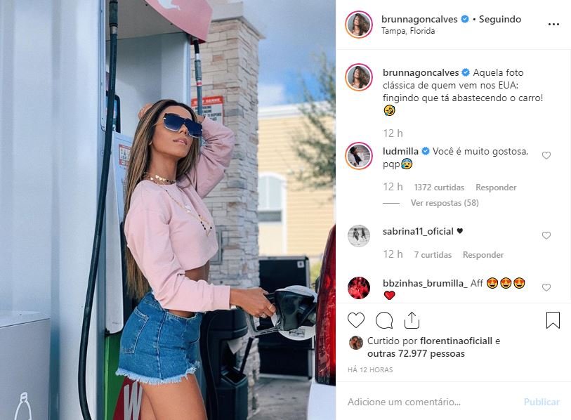 "Muito gostosa", comenta Ludmilla em foto da namorada Brunna Gonçalves