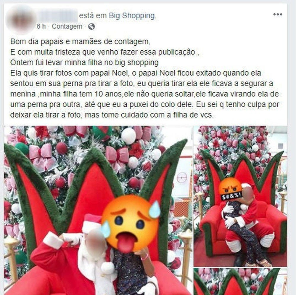 Mulher denuncia assédio de Papai Noel contra a filha em shopping de Minas Gerais 4 Mulher denuncia assédio de Papai Noel contra a filha em shopping de Minas Gerais