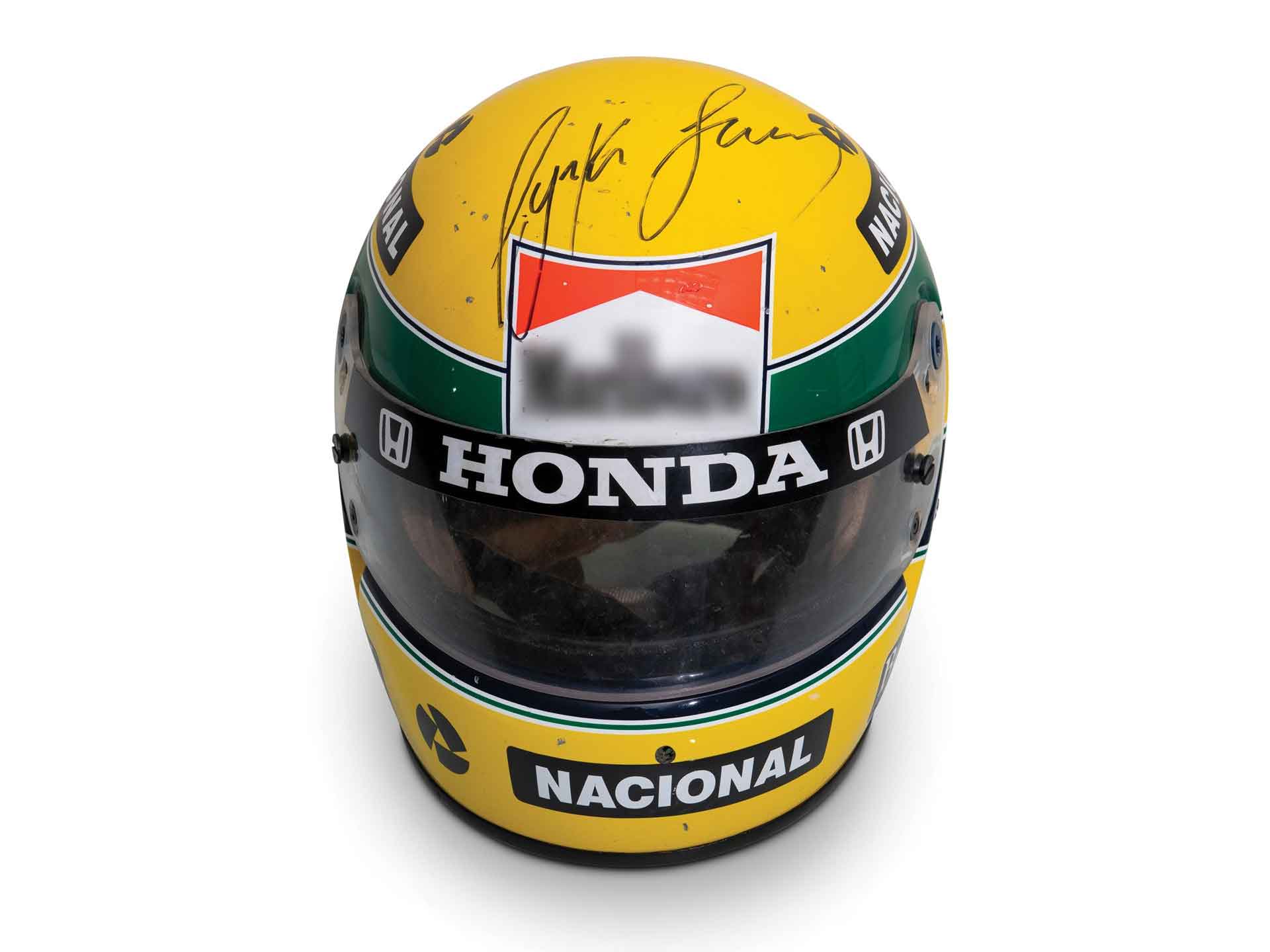 Capacete assinado de Ayrton Senna, 1988