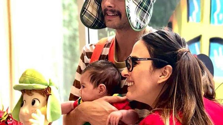 Tatá Werneck e Rafael Vitti celebram 'mesversário' da filha com festa do 'Chaves'