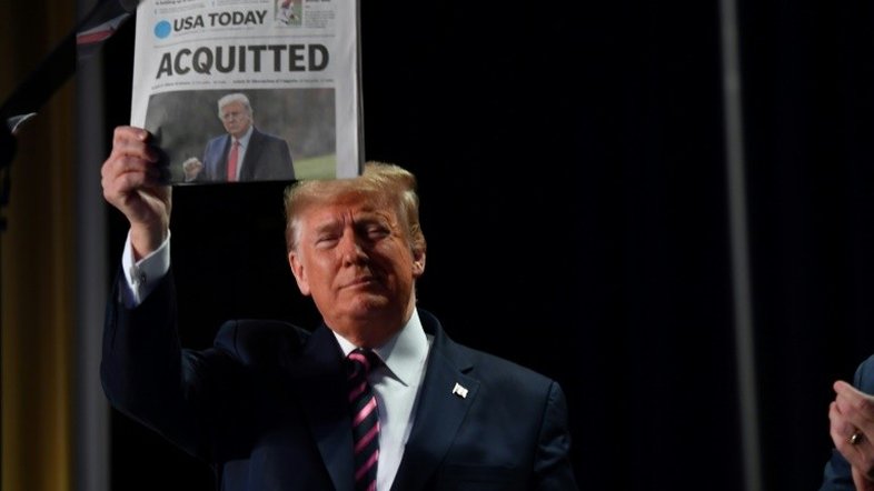 Trump, absolvido, se mostra vitorioso após "terrível calvário"
