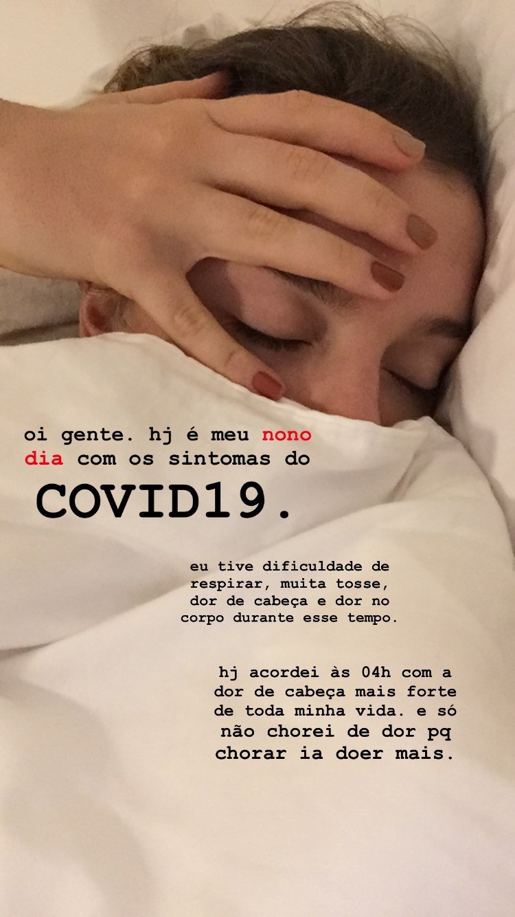 "Não é só uma gripezinha", desabafa Alice Wegmann, com sintomas do covid-19 7 "Não é só uma gripezinha", desabafa Alice Wegmann, com sintomas do covid-19
