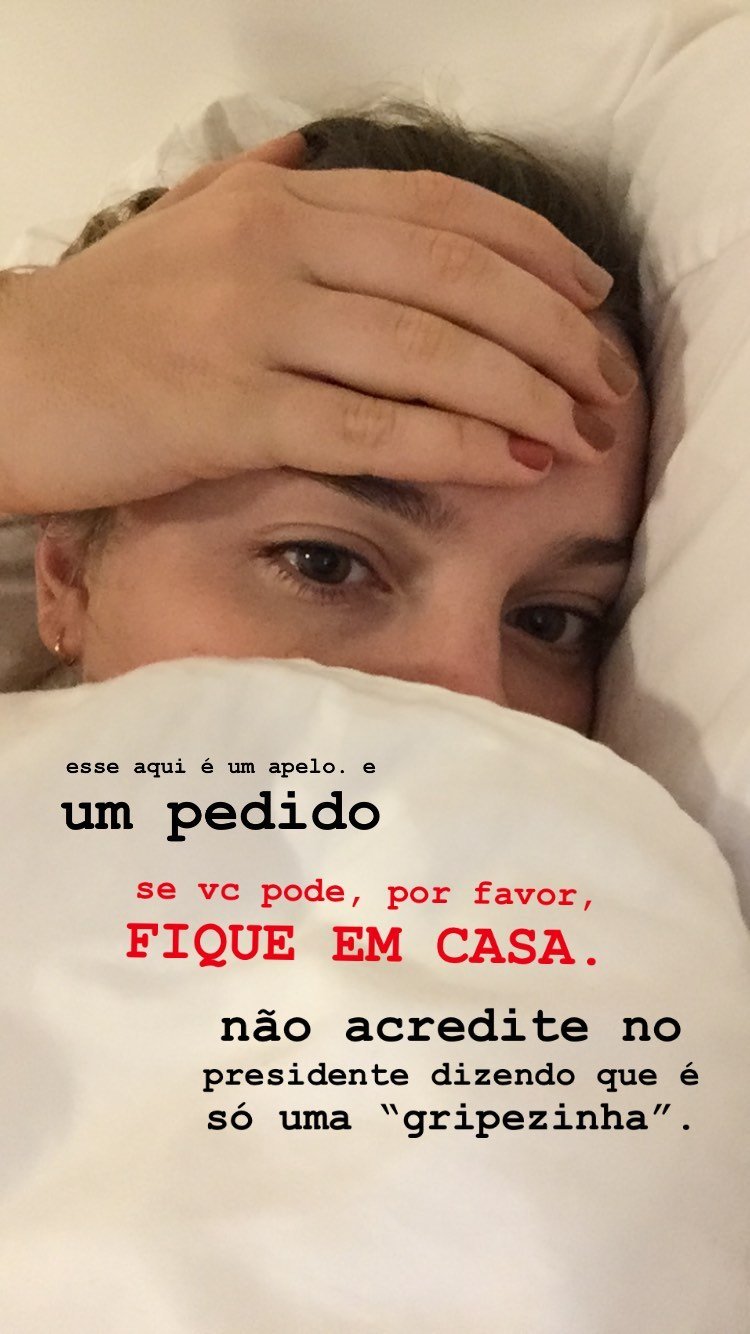 "Não é só uma gripezinha", desabafa Alice Wegmann, com sintomas do covid-19 8 "Não é só uma gripezinha", desabafa Alice Wegmann, com sintomas do covid-19