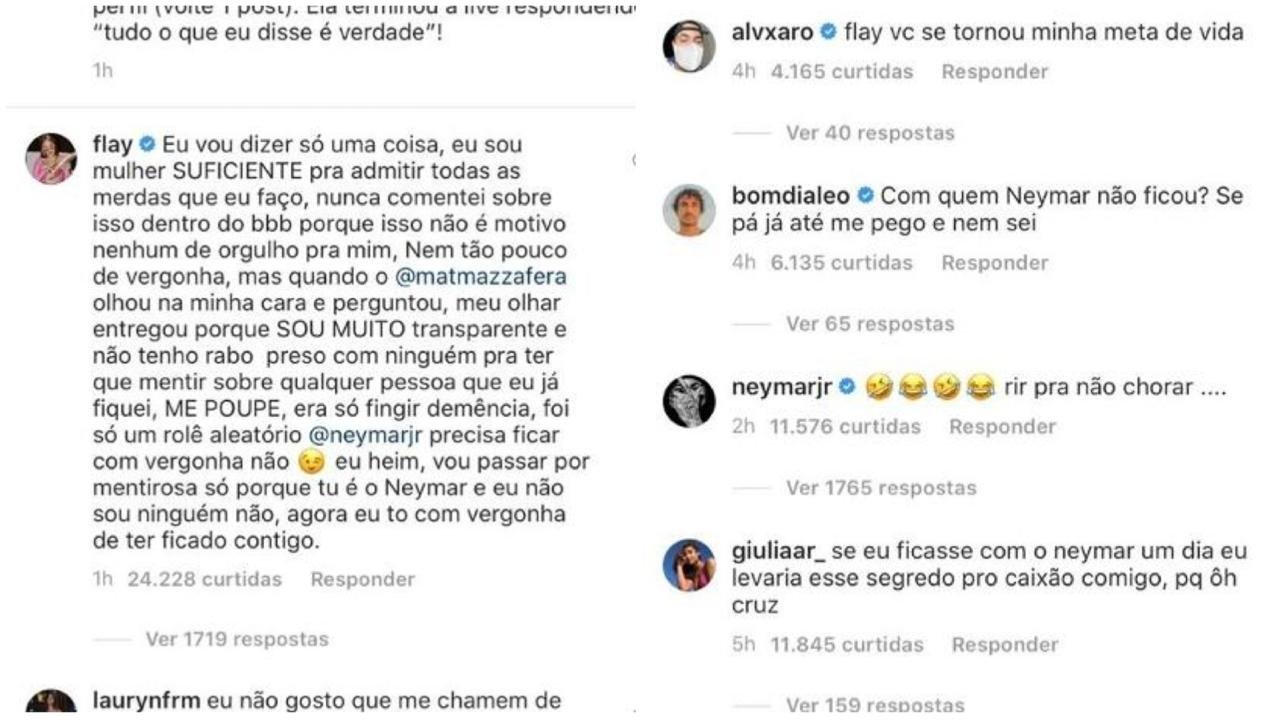 Flay diz que já ficou com Neymar; atleta desmente e ex-BBB rebate: "Vergonha"