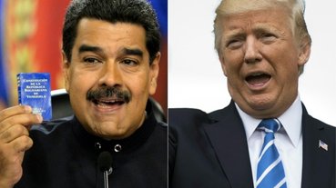 Donald Trump, presidente dos Estados Unidos e Nicolás Maduro, presidente da Venezuela