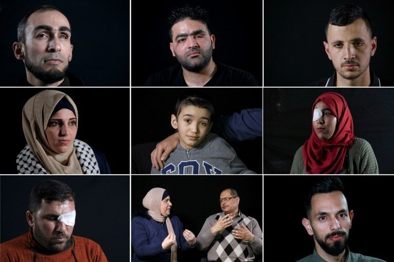 A vida dos palestinos atingidos nos olhos em protestos