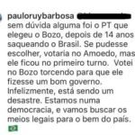 Pai de Marina Ruy Barbosa se mostra arrependido em ter votado em Bolsonaro: ''Um desastre''