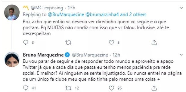 Bruna Marquezine pensa em excluir conta no Twitter por briga entre fãs 4 Bruna Marquezine pensa em excluir conta no Twitter por briga entre fãs