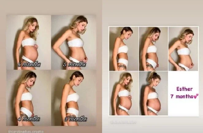 Carol Dias mostra mês a mês de gestação no Instagram