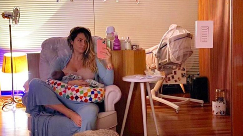 Giovanna Ewbank amamenta Zyan em foto: “Nossos dias, noites, madrugadas”