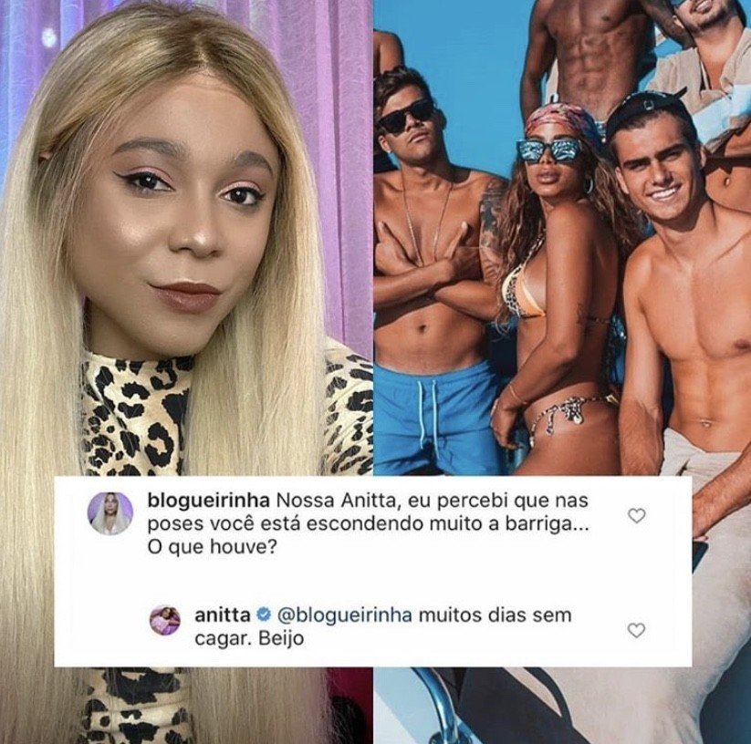 'Blogueirinha' diz que Anitta esconde barriga em fotos e cantora rebate 4 'Blogueirinha' diz que Anitta esconde barriga em fotos e cantora rebate