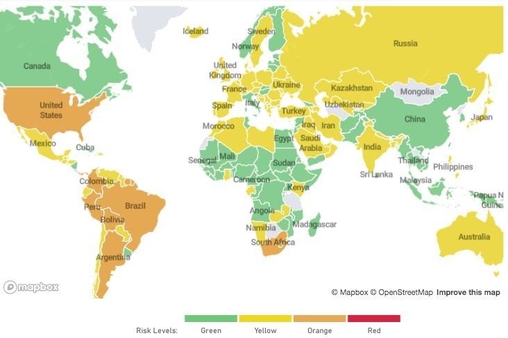 Para onde já é permitido viajar? Harvard e IATA mostram mapa com novas atualizações 7 Para onde já é permitido viajar? Harvard e IATA mostram mapa com novas atualizações